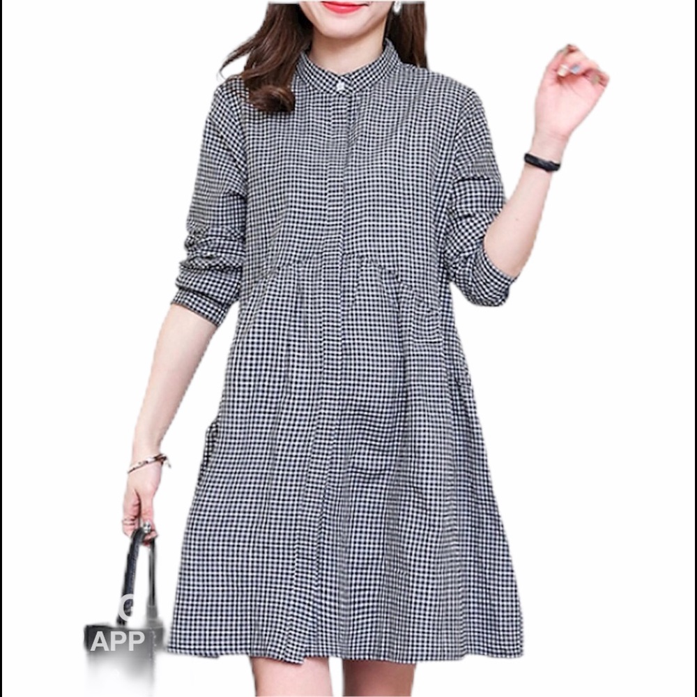 Women’s Maternity Gingham Print Dress